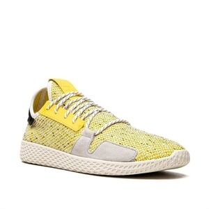 Adidas‎ Pharrell Williams Yellow Knit Tennis Hu V2 Sneakers Men's Size 8